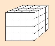 cube divided in 64 equal pieces